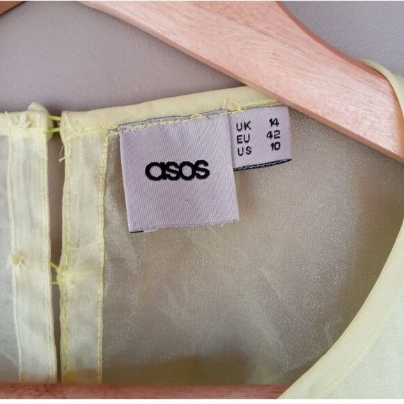 ASOS Lime Green Tulle Beaded Backless Mini Dress – Size 14 – Party Ready - Picture 6 of 6